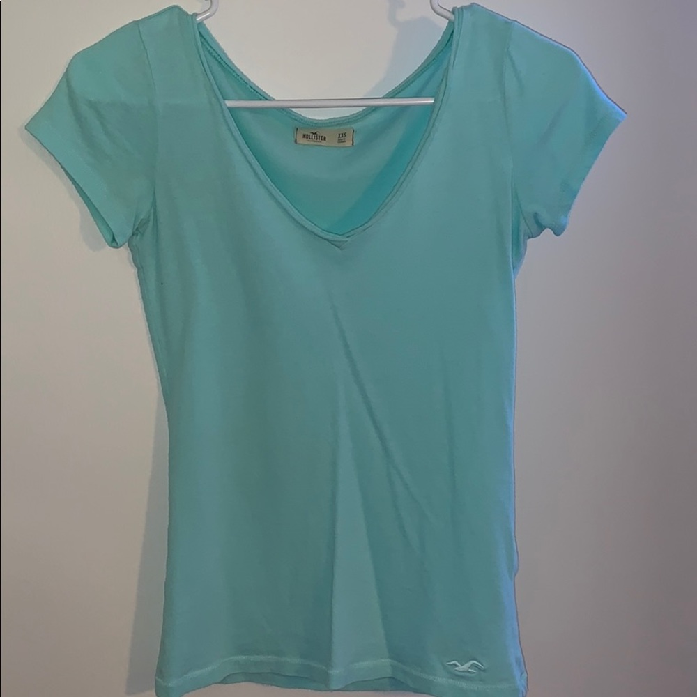 Light blue Hollister V neck shirt